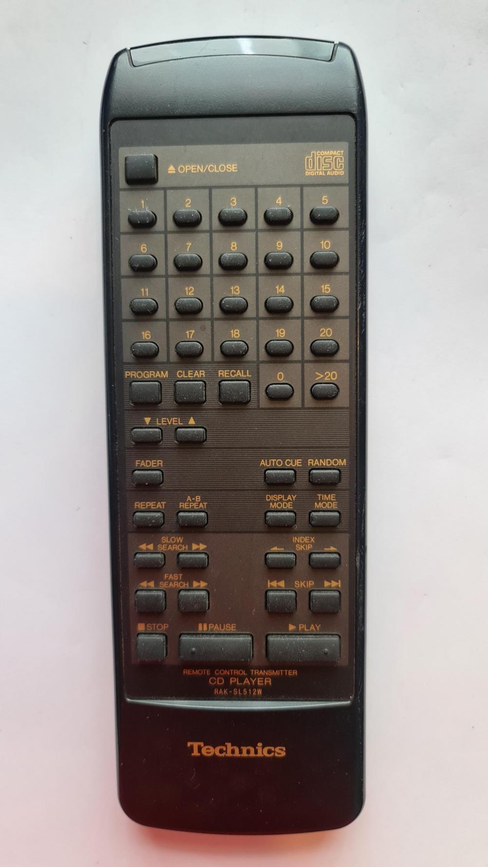 Tehcnics  RAK-SL512W Remote Control - Front Image