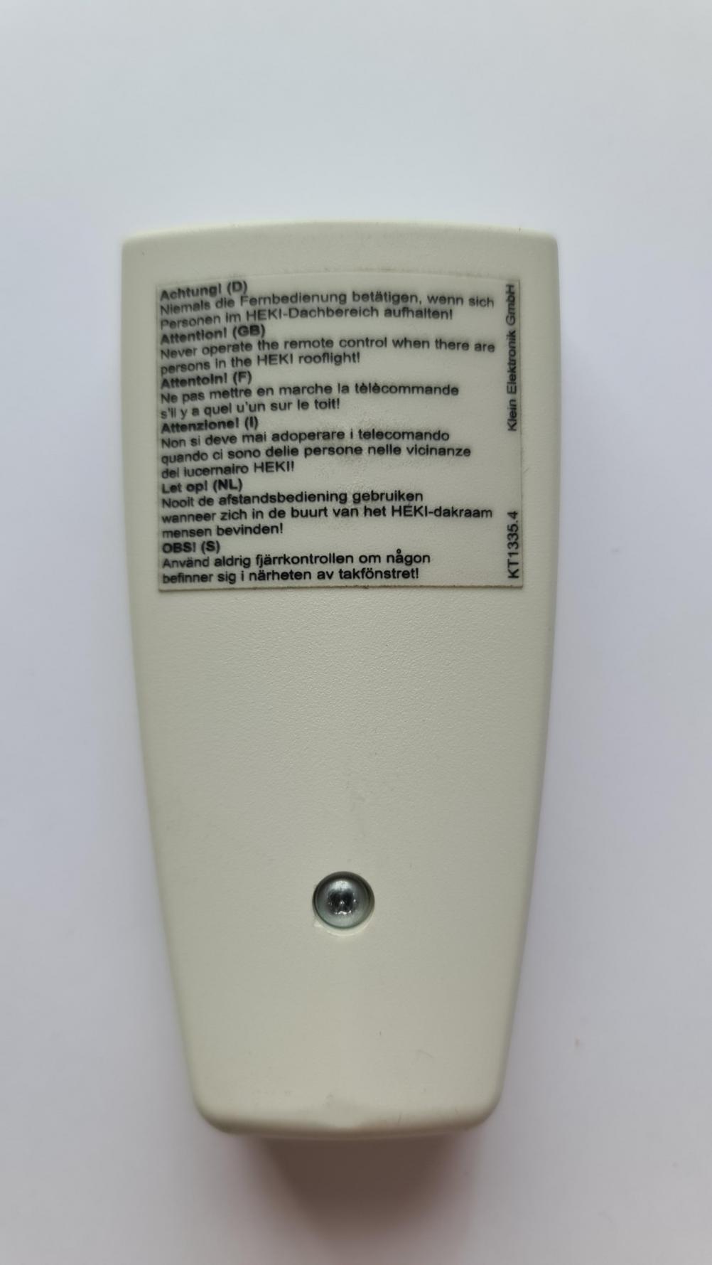 Dometic Heki 4 Remote Control - Back Image