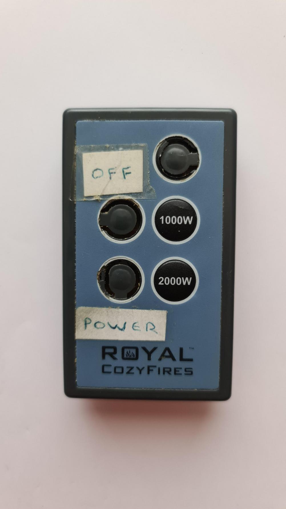 Royal  Cozy Fires  Remote Control - Front Image