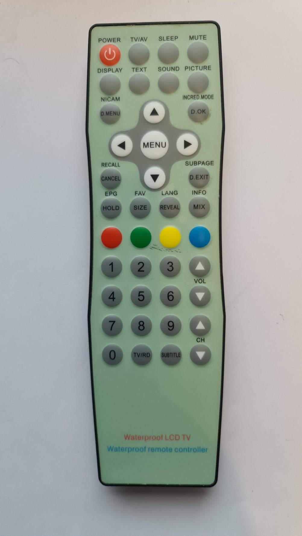 WATERPROOF LCD  Remote Control - Front Image