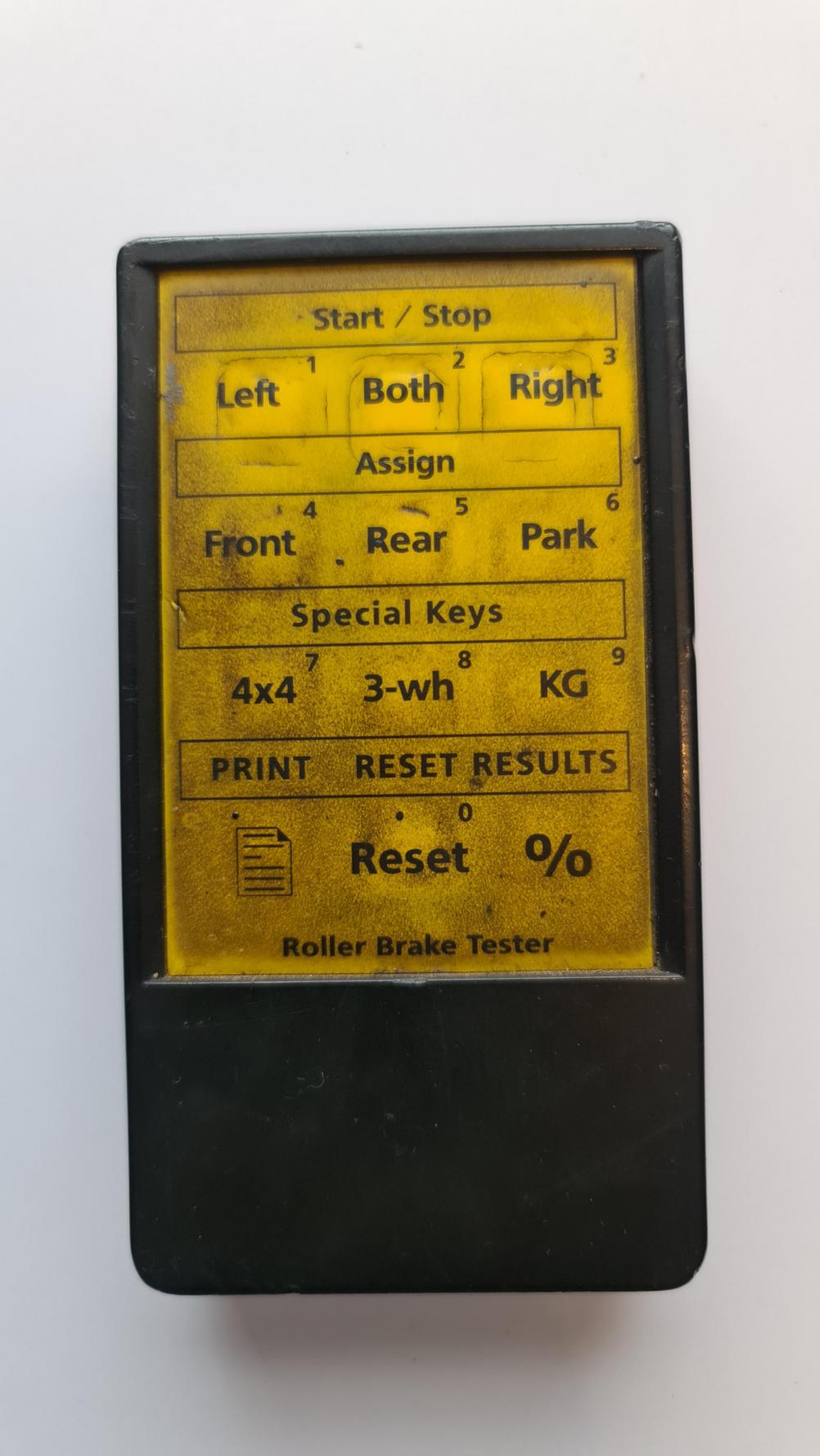 Roller Brake Tester  Remote Control - Front Image