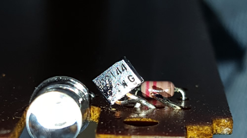 Close up of bad transistor